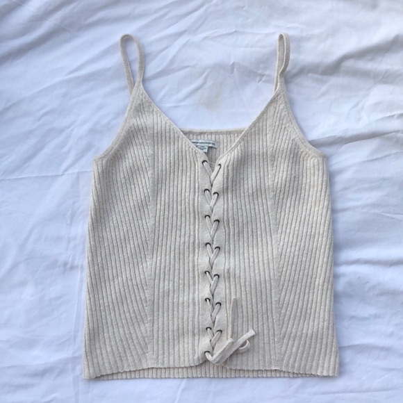 American Eagle Outfitters Tops - Cream Knit American Eagle Tank